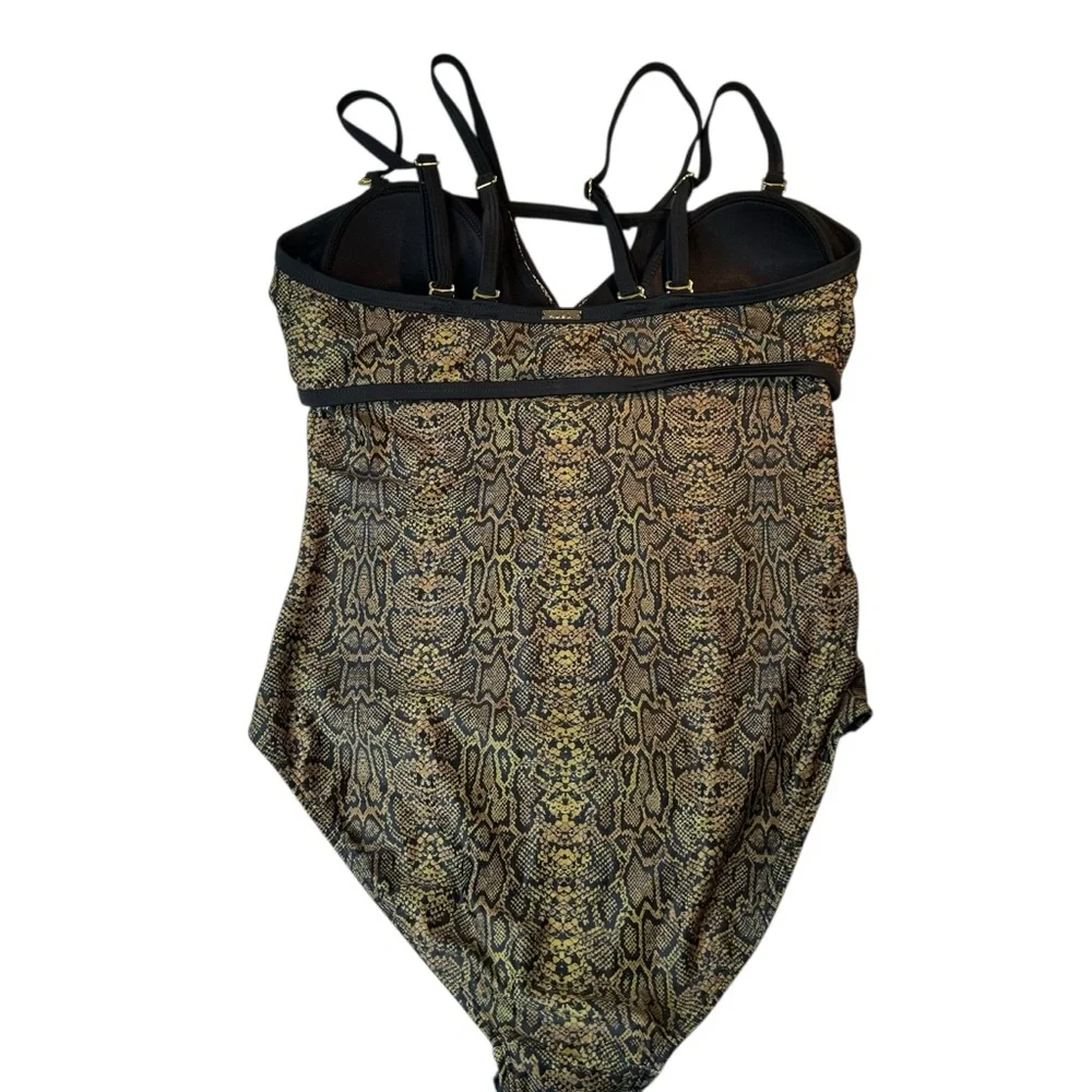 NEW Nicole Miller Swimsuit One Piece Snakeskin Print Size Small New Without Tags